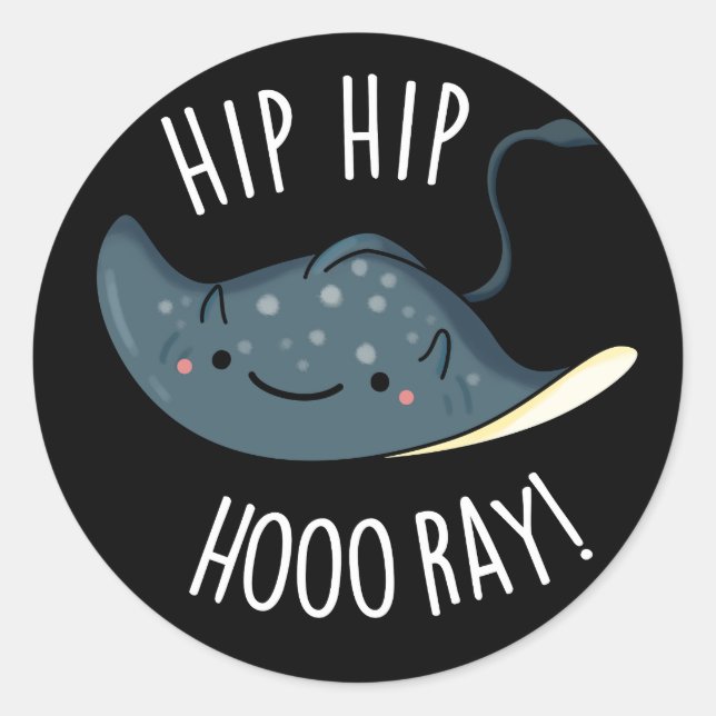 Adesivo Hip Hip Hoo-ray Engraçado Ray Pun Dark BG (Frente)