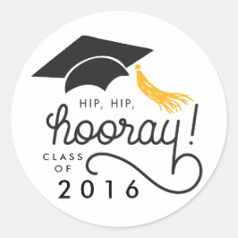 Adesivo Hip Hip Hooray Classe de Vinheta de Graduação 2020