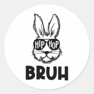 Adesivo Hip Hop Bruh Meme Easter Bunny Face Sungs Men Bo