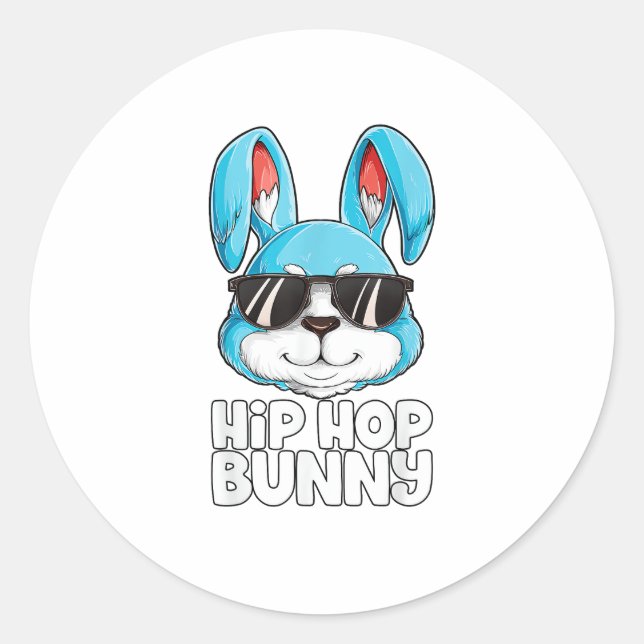 Adesivo Hip Hop Bunny Páscoa Boys Raparigas Miúdas Homens  (Frente)