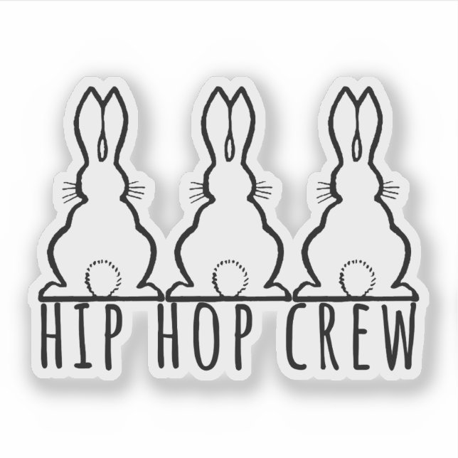 Adesivo Hip Hop Crew Cute Bunny Rabbits (Frente)