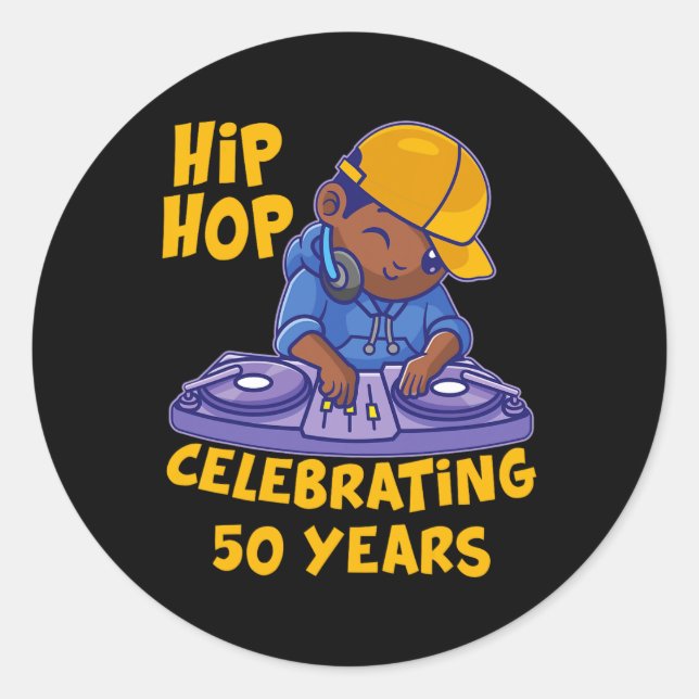 Adesivo Hip Hop Music 50º Aniversário Black History Dj Da (Frente)