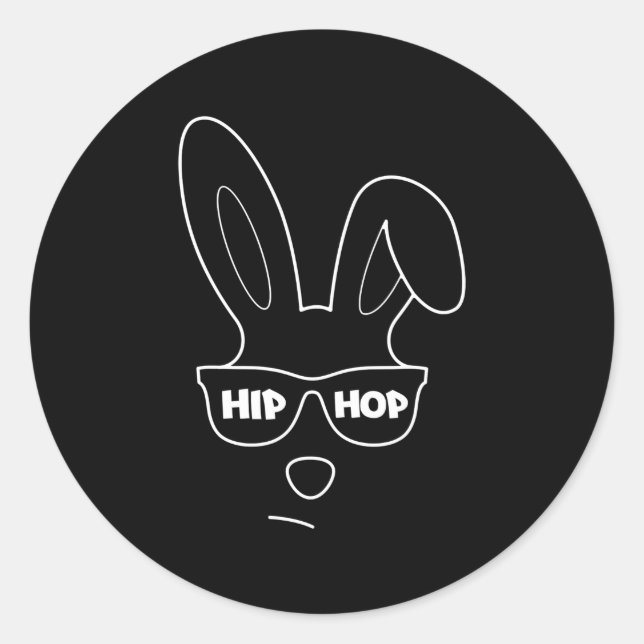 Adesivo Hip Hop Páscoa Bunny Com Óculos Solares Páscoa Eng (Frente)