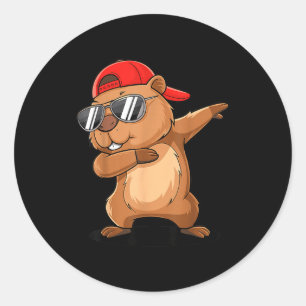 Adesivo Hip Hop Toupeira Dabbing Com Boné Para Trás Chão
