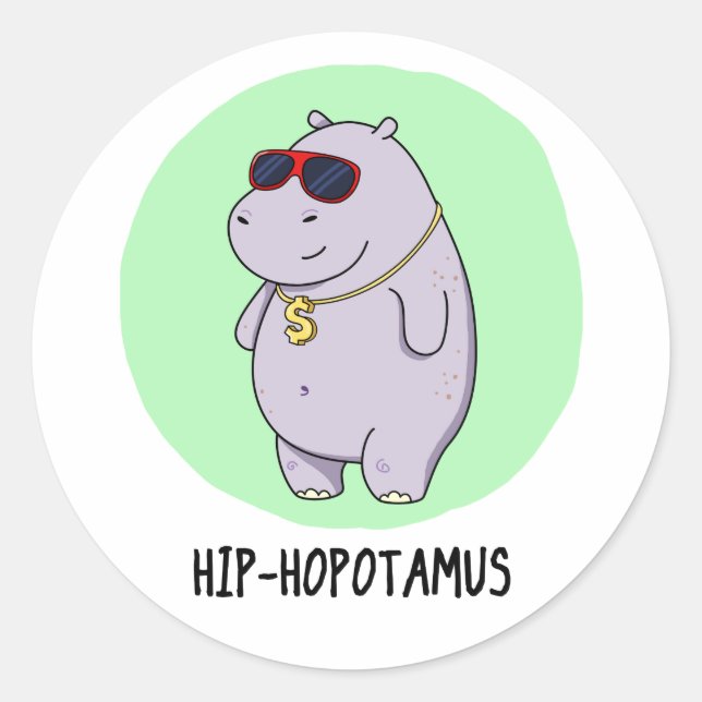 Adesivo Hip-Hopotamus Funny Hippo Pun (Frente)