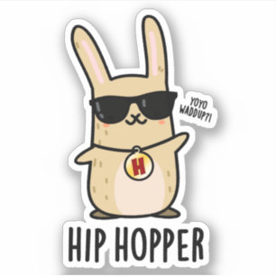 Adesivo Hip Hopper Funny Coelho Coelho Pun