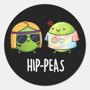 Adesivo Hip-peas Engraçado Hippie Peas Pun Dark BG