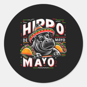 Adesivo Hipopótamo Cinco De Maio Divertido México Hipopóta