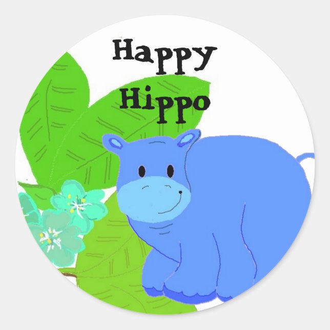 Adesivo Hipopótamo Feliz (Frente)