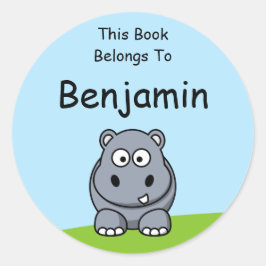 Adesivo Hipopótamo Fofo Este Livro Pertence A
