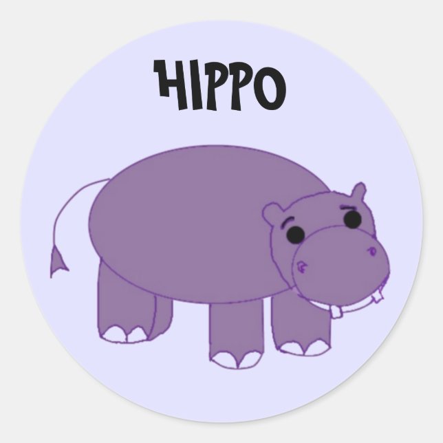 Adesivo Hipopótamo Roxo (Frente)