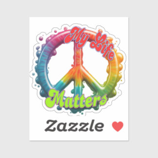 Adesivo Hippie Amor Paz A Vida Importa Personalizado