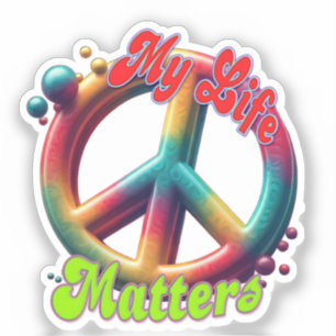 Adesivo Hippie Amor Paz Vida Importa Personalizado