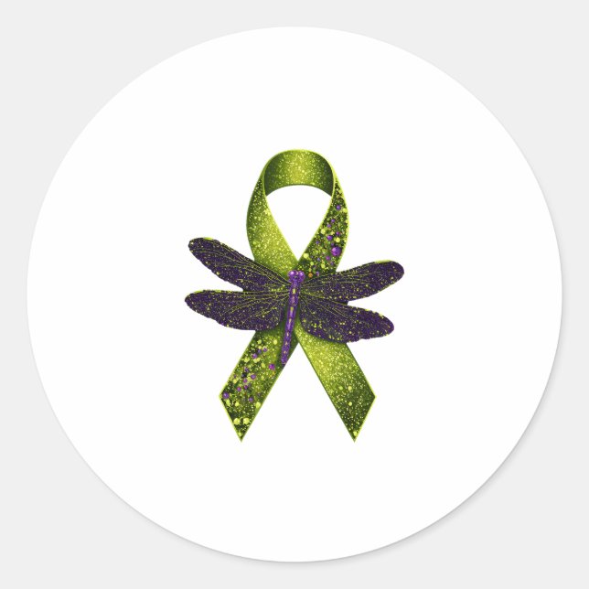 Adesivo Hippie Dragonfly Green Ribbon Cerebral Palsy Aware (Frente)