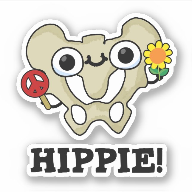 Adesivo Hippie Funny Hip Bone Pun (Frente)