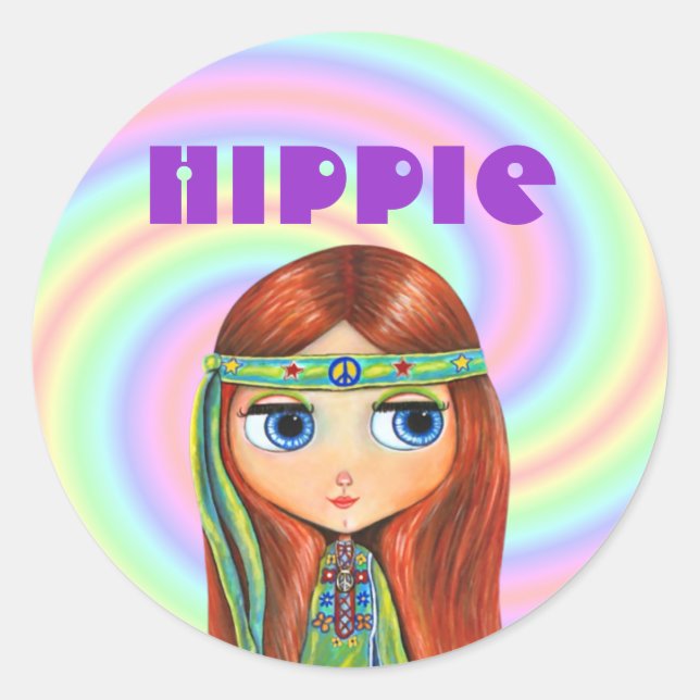 Adesivo Hippie Girl Sticker (Frente)