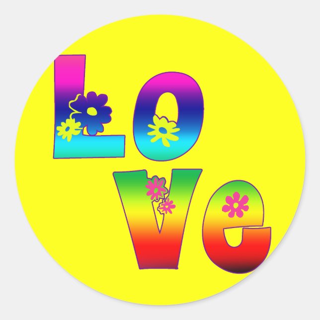Adesivo Hippie Love Stickers (Frente)