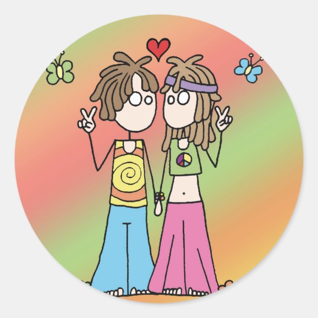 Adesivo Hippie Lovers Stickers (Frente)