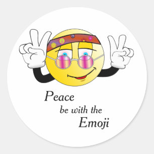 Adesivo Hippie "paz" Emoji