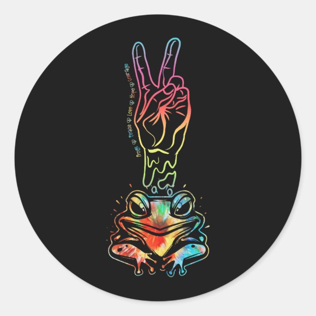 Adesivo Hippie Sapo Peace Love Hope Courage Tie Dye Peace (Frente)