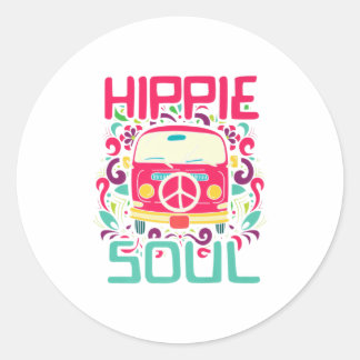 Adesivo Hippie Soul Colorful Peace Van Premium
