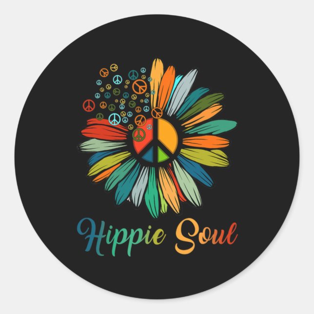 Adesivo Hippie Soul Sinal de Paz Essencial Hippie Sunflowe (Frente)