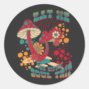 Adesivo Hippie Soul Trip Summer Vintage Mushroom
