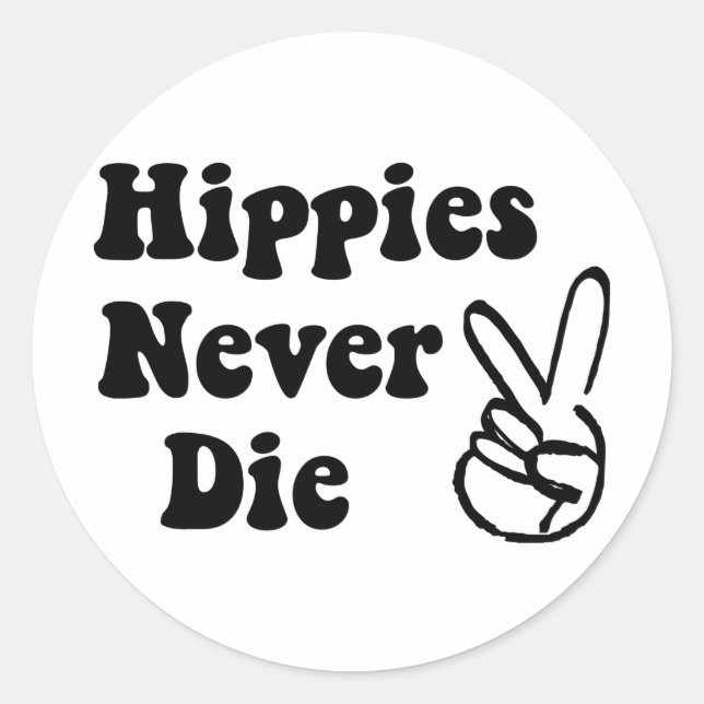 Adesivo Hippies Nunca Morrem (Frente)
