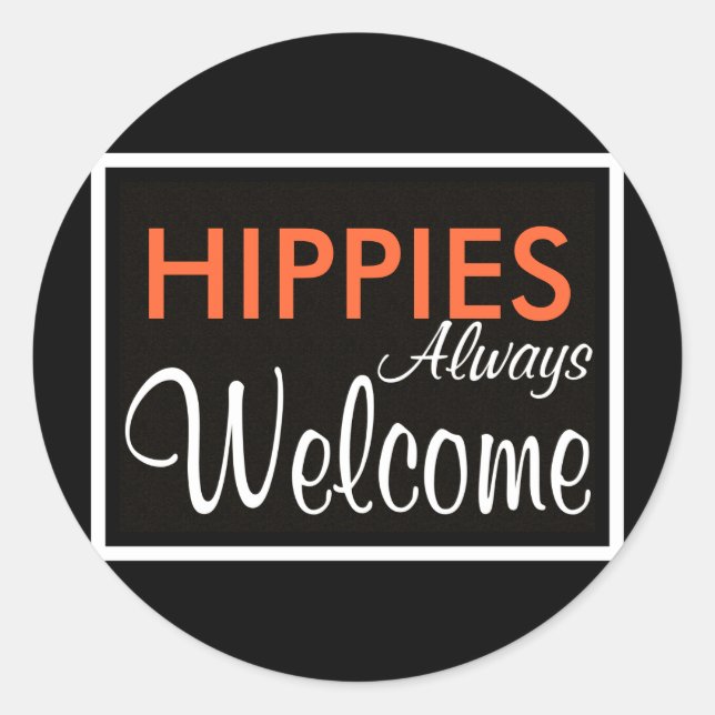 Adesivo HIPPIES sempre bem-vindos (Frente)