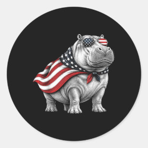 Adesivo Hippo 4 De Julho Bandeira Americana Patriótica Saf