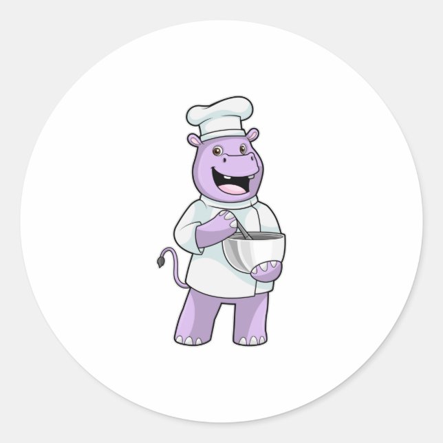Adesivo Hippo as Chef with Bowl (Frente)
