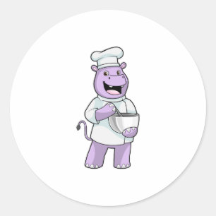 Adesivo Hippo as Chef with Bowl