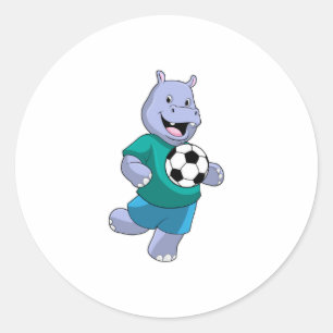 Adesivo Hippo as Soccer player with Soccer