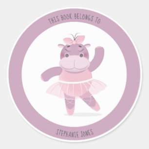Adesivo Hippo Ballerina Este Livro Pertence à Ronda Clás