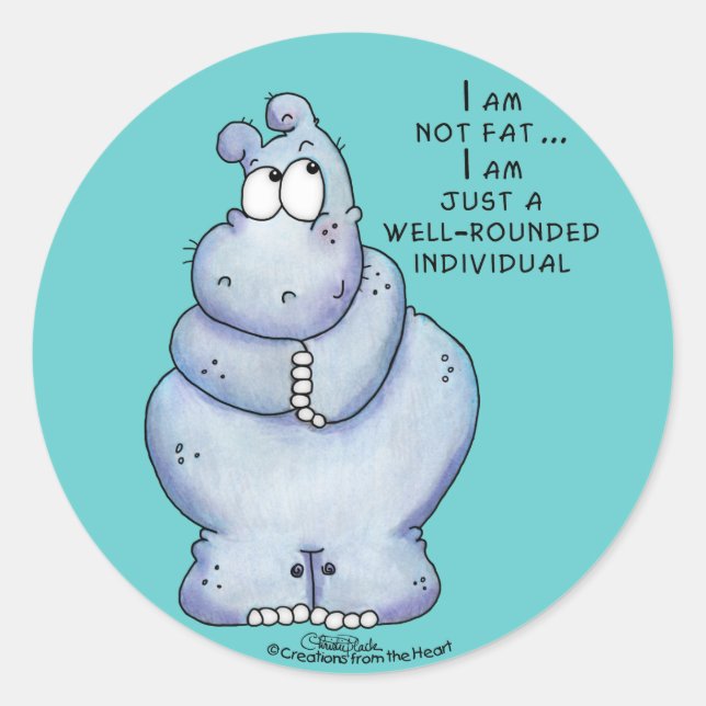 Adesivo Hippo-Blue Hippopotamus Arredondado (Frente)