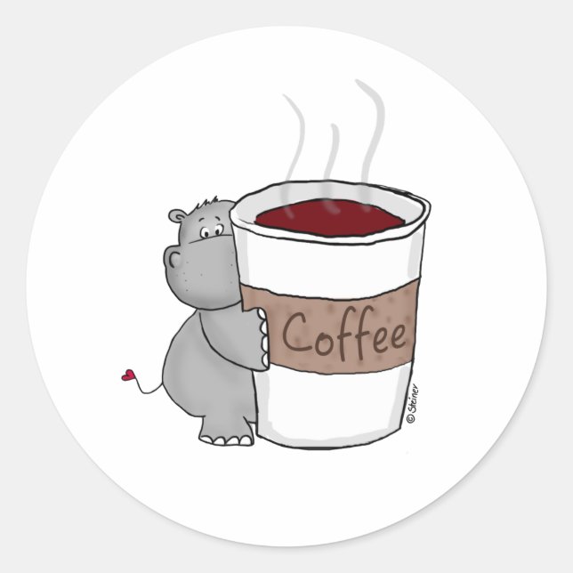 Adesivo Hippo com café (Frente)