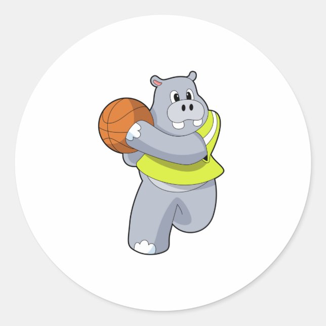 Adesivo Hippo como jogador de basquete com basquete.PNG (Frente)