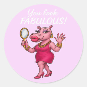 Adesivo Hippo de grande brilho - fabuloso espelho