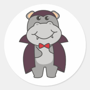 Adesivo Hippo Halloween Vampiro do Diabo Bonito Clássico