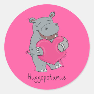 Adesivo Hippo Hugs Cute Kids Hippopotamus
