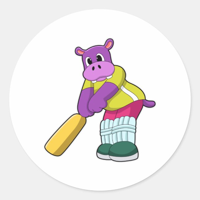 Adesivo Hippo no Cricket com morcego de Cricket (Frente)