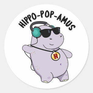 Adesivo Hippo-pop-amus Engraçado Pop Música Hippo Pun