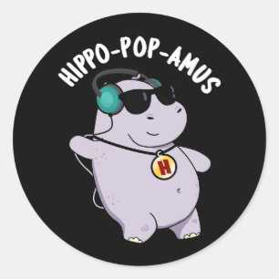Adesivo Hippo-pop-amus Música Pop Engraçado Hippo Pun Dark