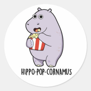 Adesivo Hippo-pop-cornamus Funny Hippo Pun