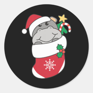 Adesivo Hippos Bonitos Em Meias De Natal Para O Natal