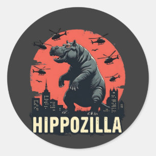 Adesivo Hippozilla Spooky Moo Deng Hippo Halloween