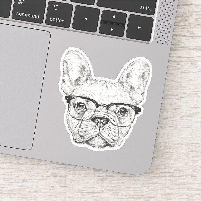 Adesivo Hipster Bulldog (Detalhe)