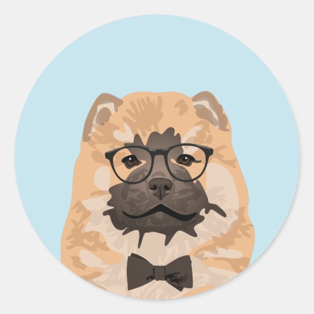 Adesivo Hipster Chow Chow Dog Sticker for Dog Lovers (Frente)
