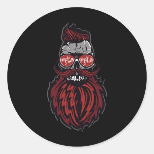 Adesivo Hipster Pulseiras do crânio Logotipo Beared do big