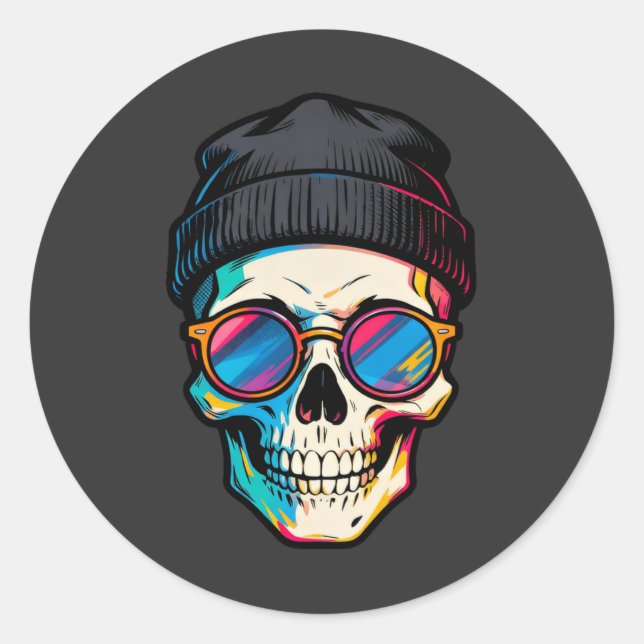 Adesivo Hipster Skully (Frente)